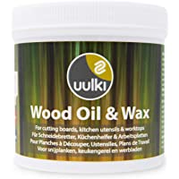 Uulki Cuidado de la madera Natural Cera y Aceite 2 en 1 - para Tabla de cortar- bloque de carnicero- encimera…